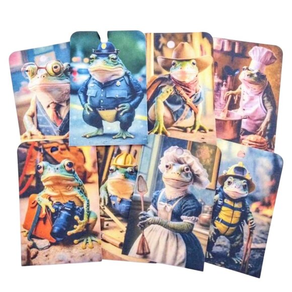16 Pc Set! Working Class Frogs Large Gift & Journal Tags - Picture 1 of 6